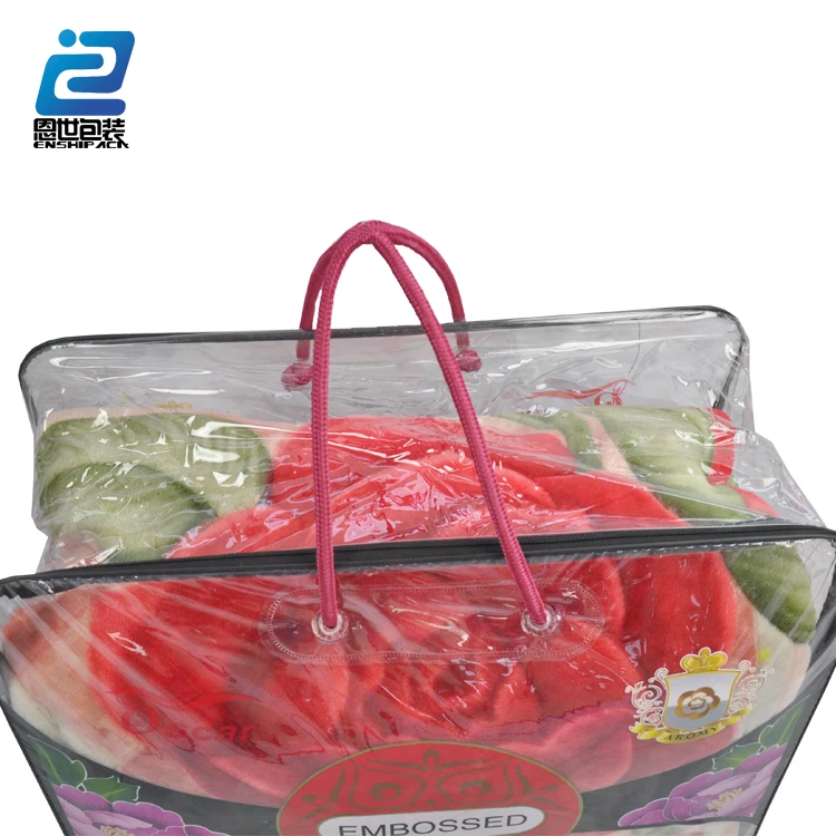 PVC plastic blanket bags with zipper
