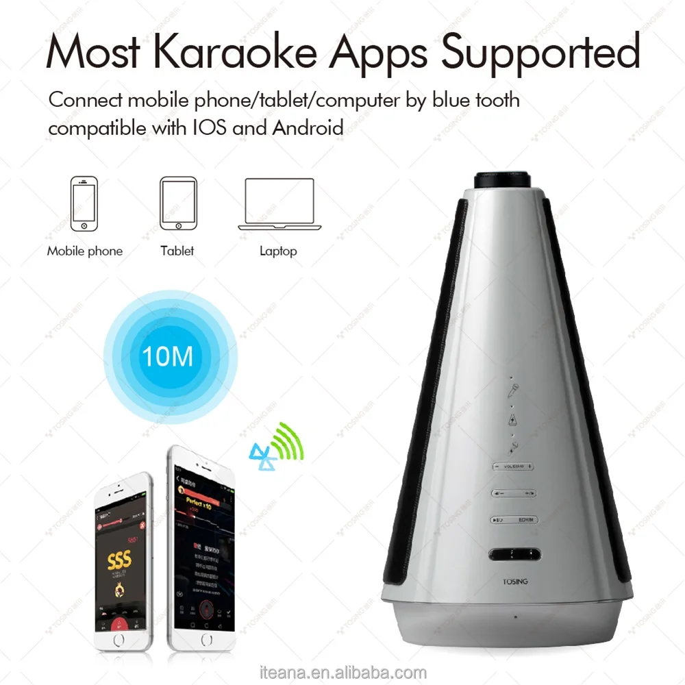 Wireless Karaoke Microphone Speaker 2600mAh Portable BT Speaker