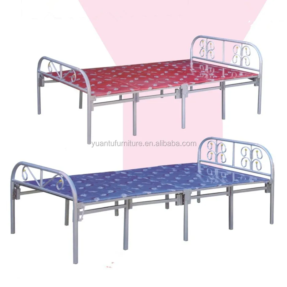 cheap price single metal wood folding bed