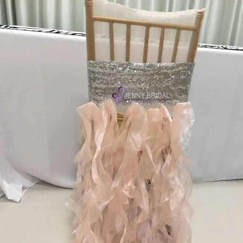 C009EB оборки Свадебный чехол на стул с оборками ткань ива шифоновый