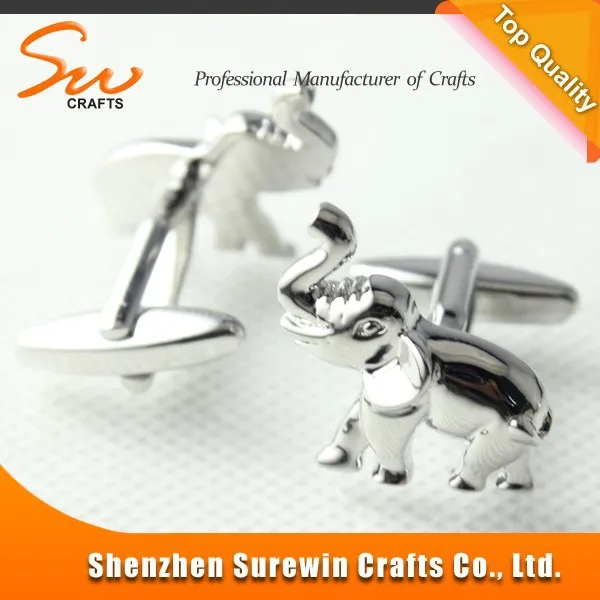 2015 3D New elephant silver plated cuffink for globle market with low price