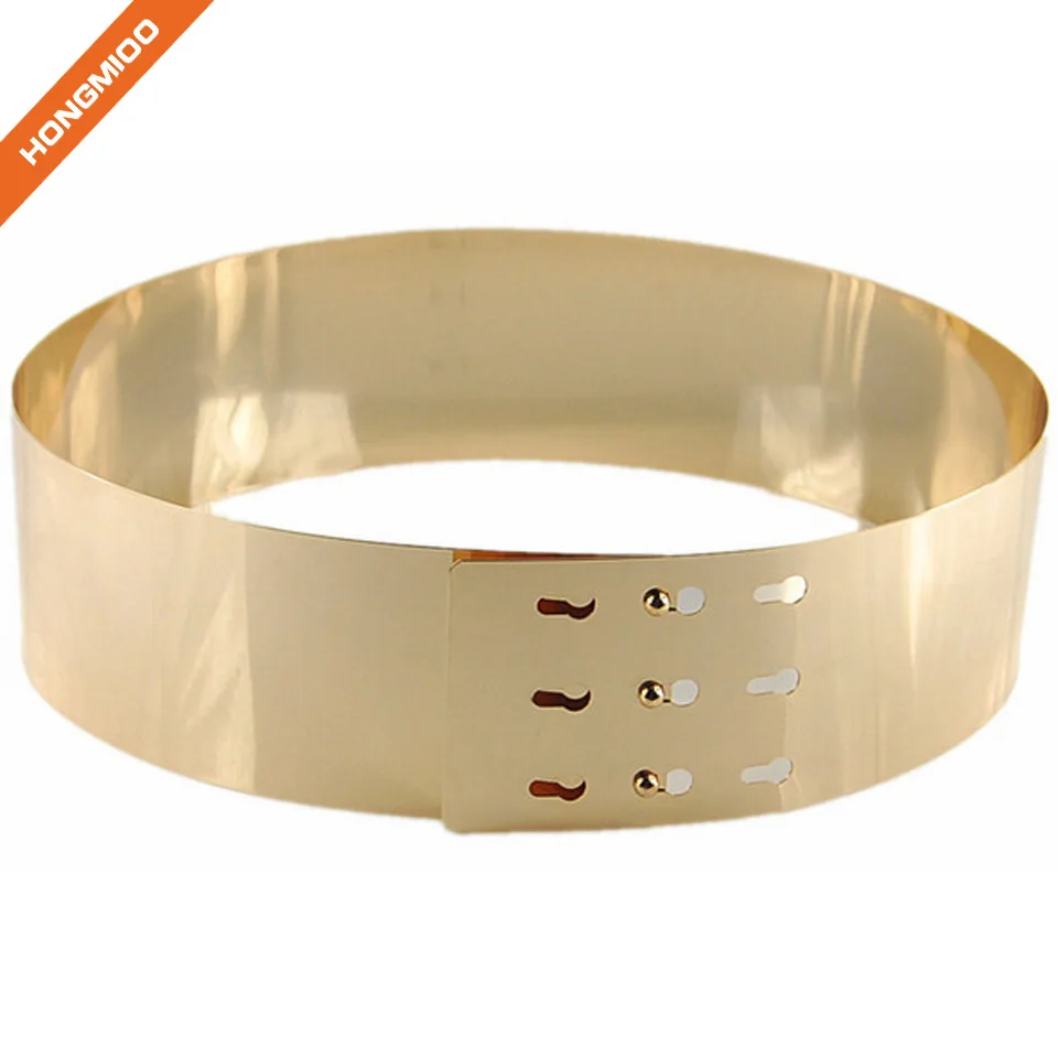 
New Product Wide Gold Metal Belt Waist Chain Waistband Dress Accessory 