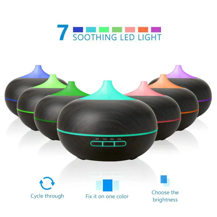 
Germany Spain Netherlands Popular Wood Aromatherapy Diffuser Lamp Ultrasonic Humidifier For Pure Essential Oil 