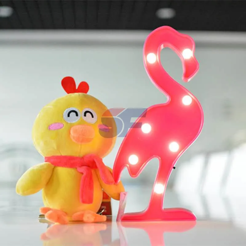 Hot Selling LED Plastic Pink Flamingos Model Lamp Decorate Creative Pendant Led Night Light Kids Room