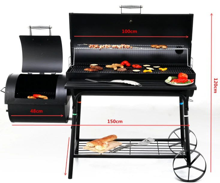 Ablespring Outdoor garden large BBQ charcoal grill Commercial Smoker grill barbecue grill