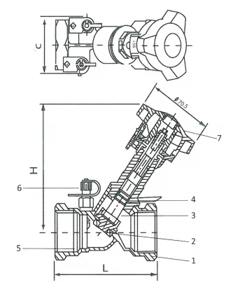 3/4 Inch Bronze Fixed Orifice PN25 Double  Regulating  Valve FODRV valve