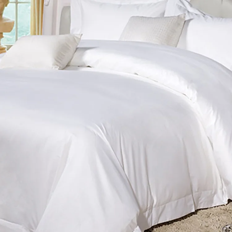 Double Bedding Set for Sales Ensemble De Literie Hotel 4pcs Soft King Egyptian Cotton Adult Woven 40 Plain Solid 100% Cotton