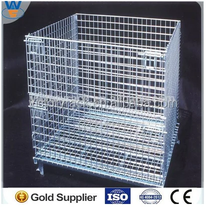 industrial stackable storage cold-rolled steel wire mesh container