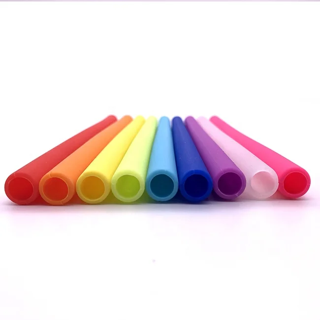 255*12*9mm Straight Reusable Colorful Edible Safety Drinking Silicone  Eco Friendly Straws For Smoothie and Milk Shake