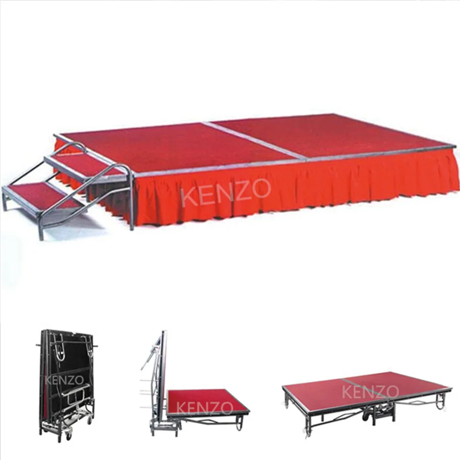 Collapsible portable folding hotel steel frame moving  stage