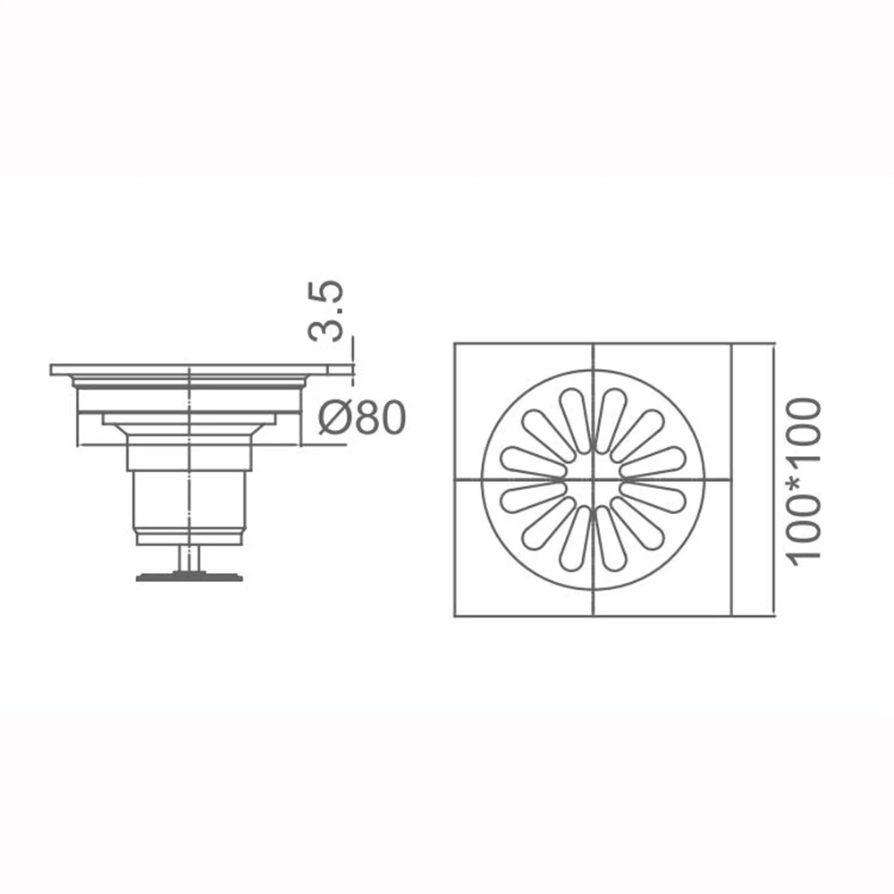 European style shower room waste drain bathroom floor drain grate with chrome plating