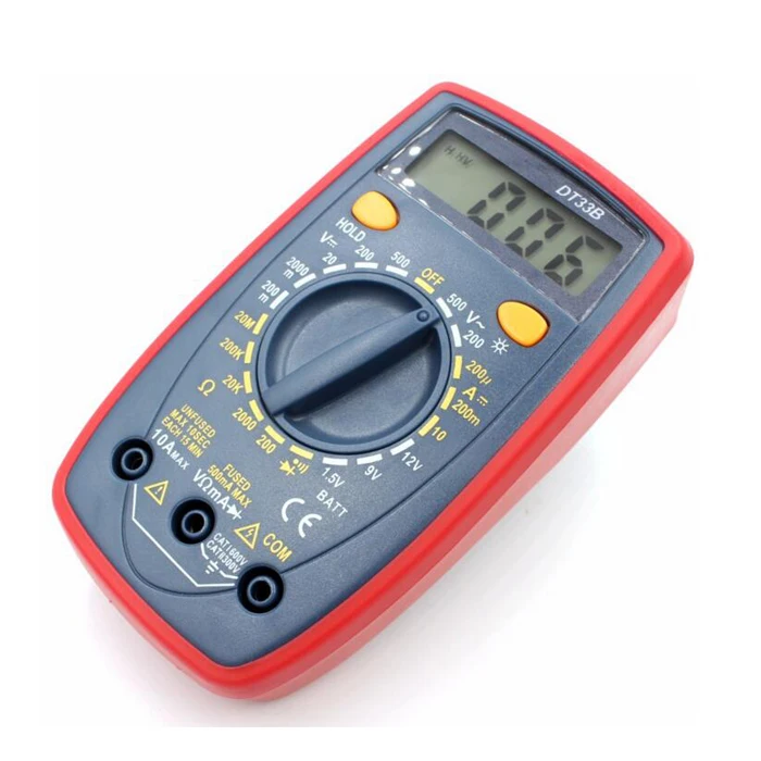 Digital Multimeter Backlight Buzzer Protection AC DC Ammeter Voltmeter Ohm DT33B