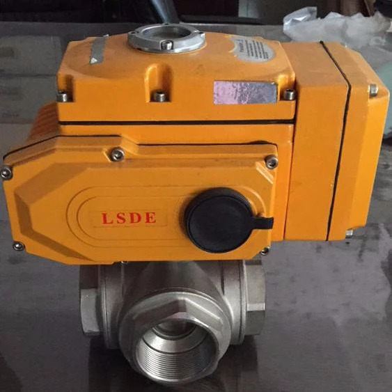 motorized three  way thread  normally closed ball  valve