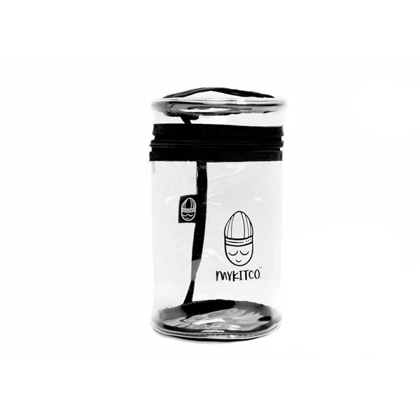 Cylinder clear PVC vinyl makeup brush holder small cosmetic pvc bag