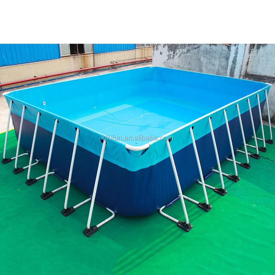 Durable PVC 0.9 tarpaulin rectangular above ground swimming pool with water toys floats / China swimming pool equipment for sale