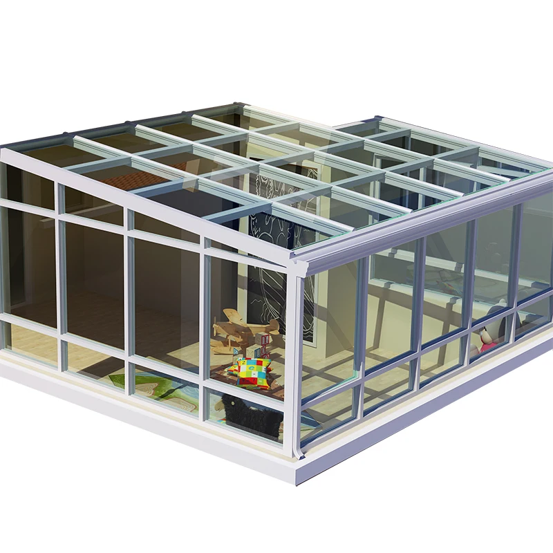 Folded Aluminum blade and sunroof solarium house