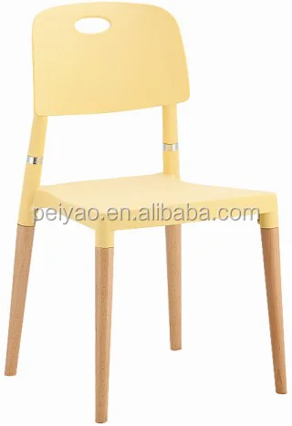 
Alibaba express leisure PP chair / classic wooden leg plastic dining chair 