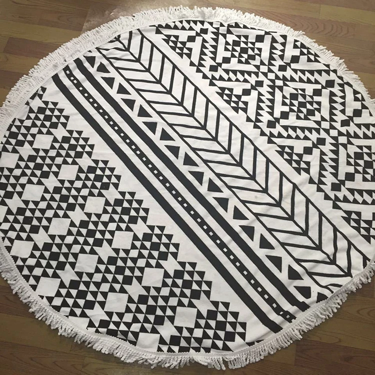 Cheap Price Round Beach Towel 100% Cotton Large Beach Towel