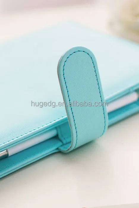 Cute fancy PU girls school notebook with colorful paper