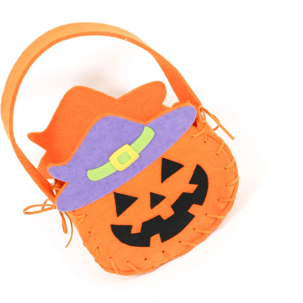 Promotional Halloween Kids Pumpkin Shopping Bags Small Tote Bags