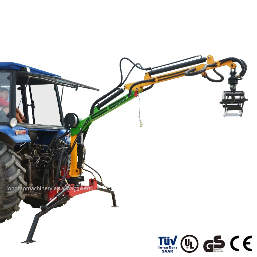 TUV Approval 1.5t Load Capacity ATV Timber Trailer, ATV Log Trailer, ATV Logging wagon with Crane