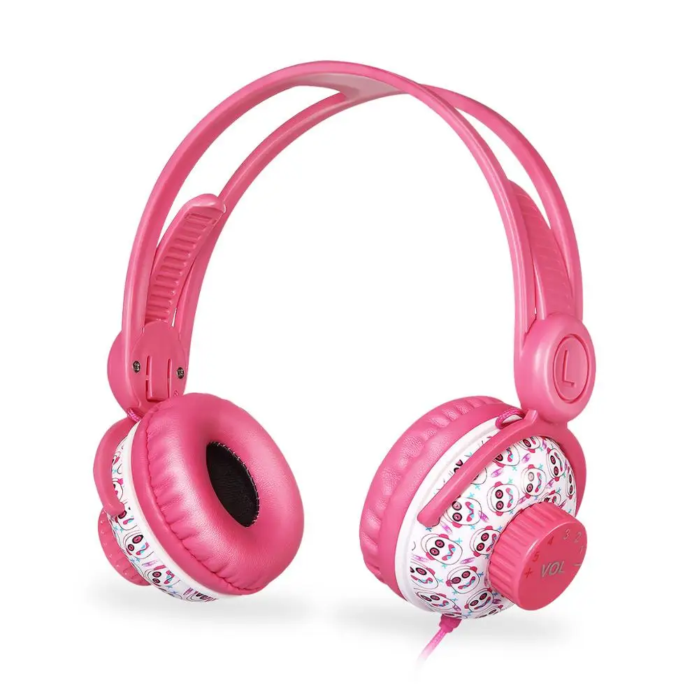 Заказ высокого качества объем, ограниченный проводной детские наушники для девочек