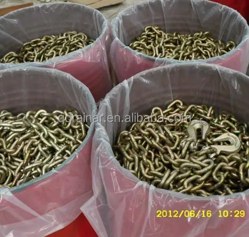 yellow zinc galvanized  coated welded link chain