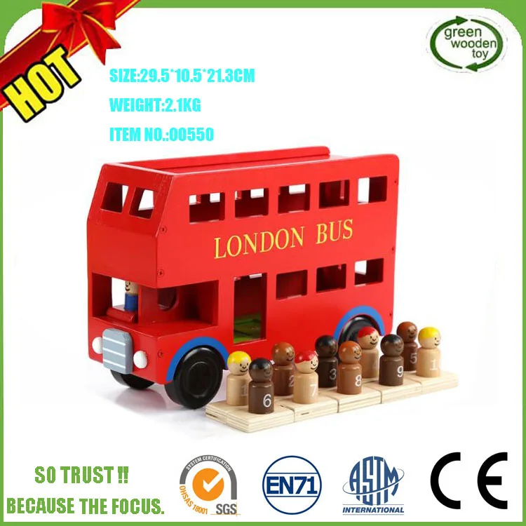 
TOP Model Wooden London Bus Toys , Wooden Toy Bus 