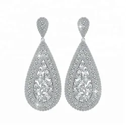 Fashionable AAA Cubic Zirconia Silver Earrings For Women