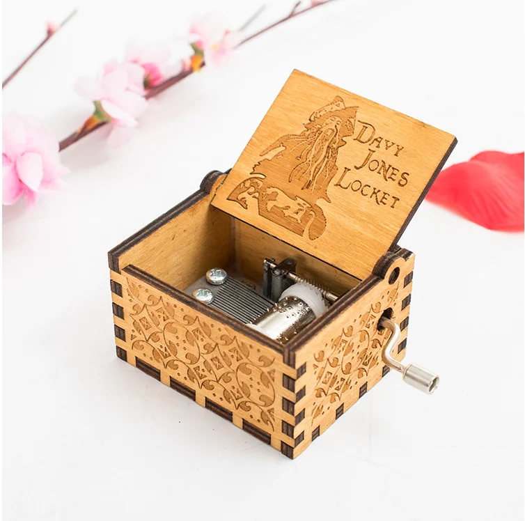 
Wholesale Hand crank Music Box Pirates of the Caribbean DIY Wooden Music Box for Gifts 