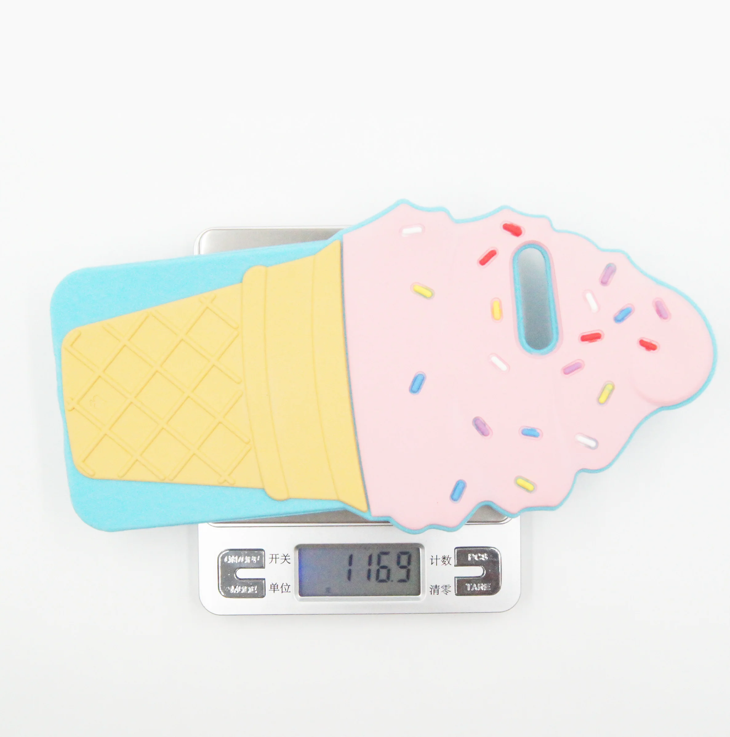 
Custom cartoon silicone ice cream phone case for iphone 6plus 