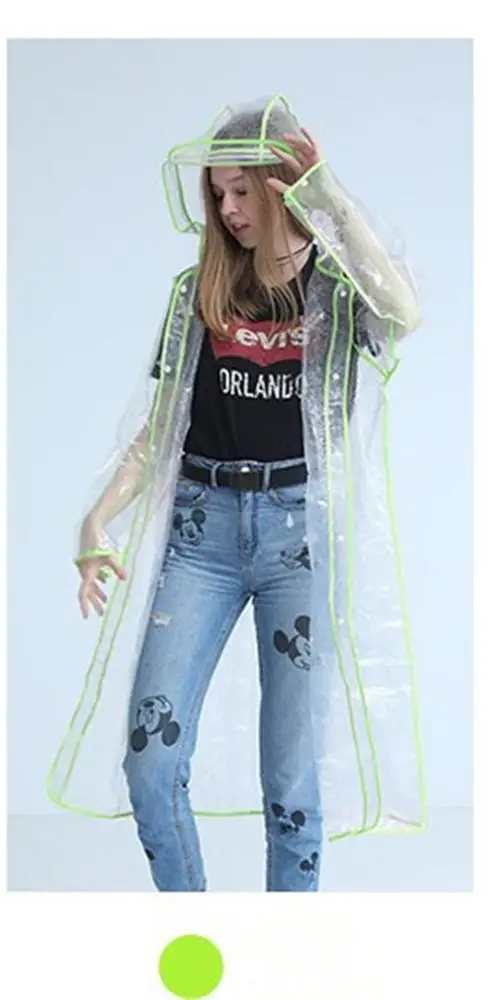 Korean fashionable outdoor hiking raincoat riding portable transparent adult raincoat jacket for  male and female students