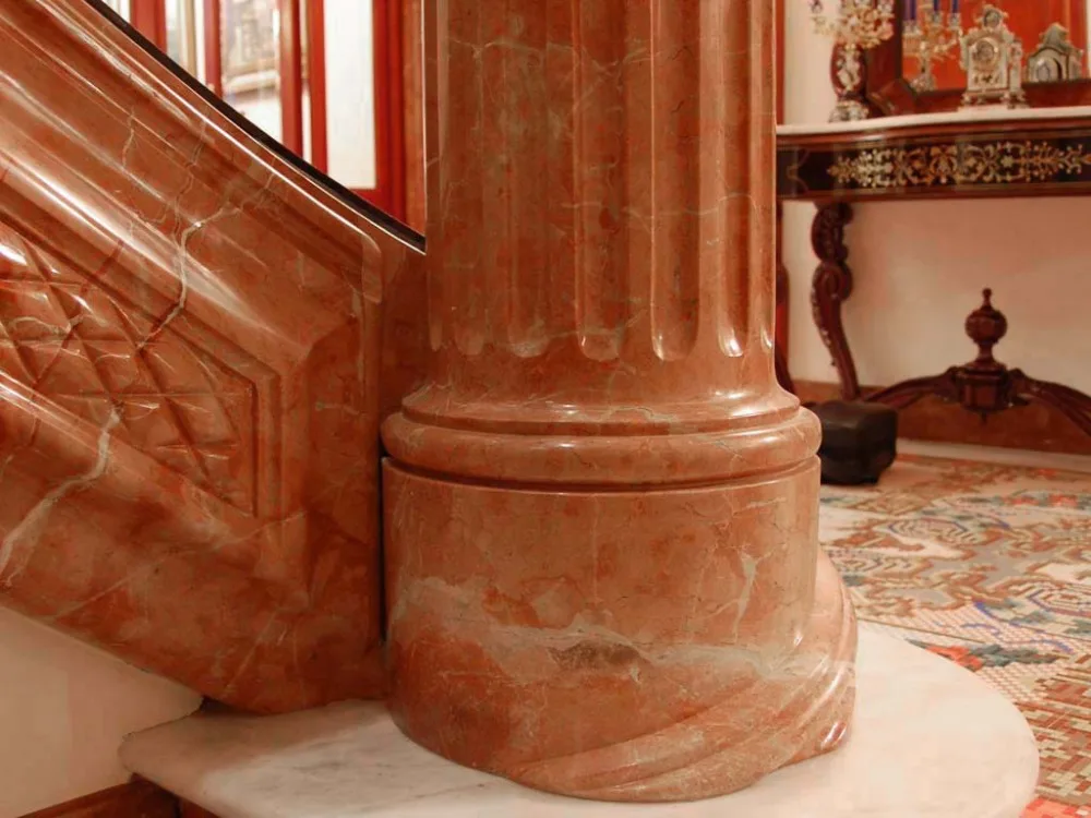 Luxury classical villa interior decoration Spanish Rojo Alicante Red Marble Floor Tile