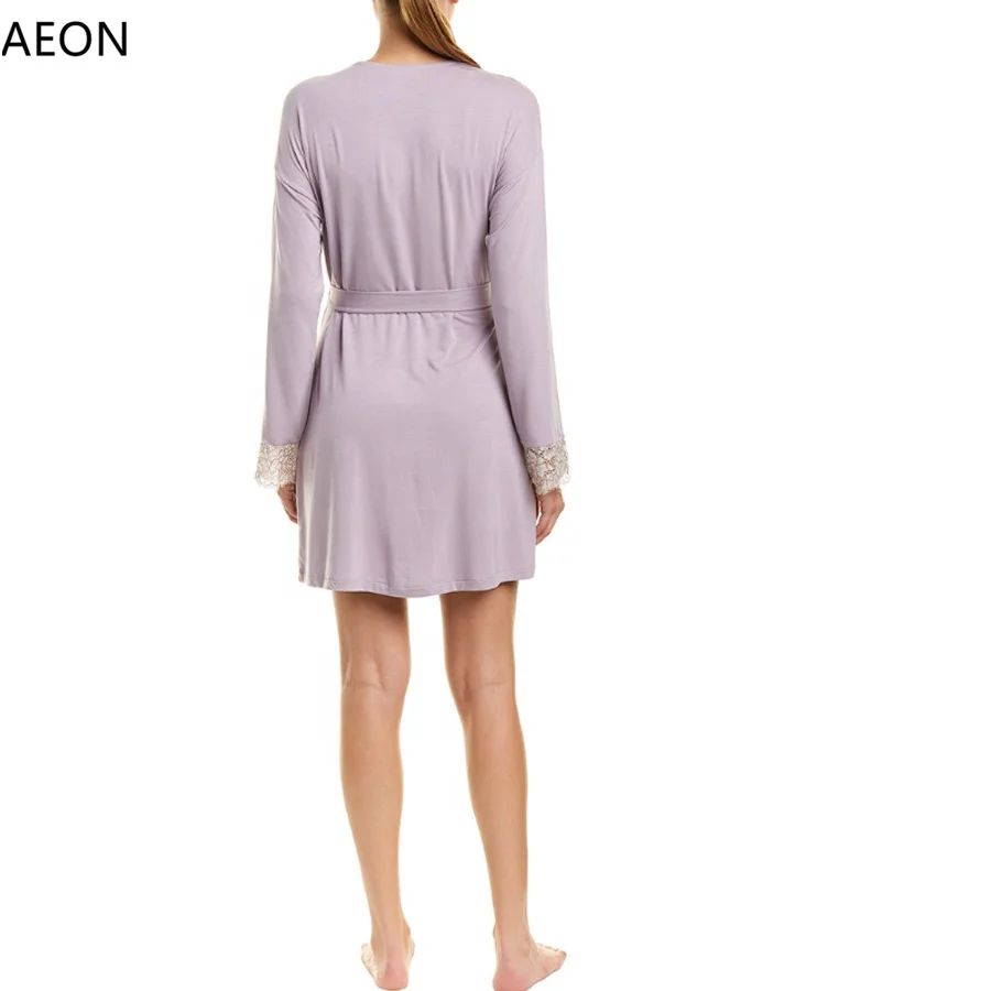 Wholesale Silk Satin Rayon Cotton Bridal Lace Robe for Women