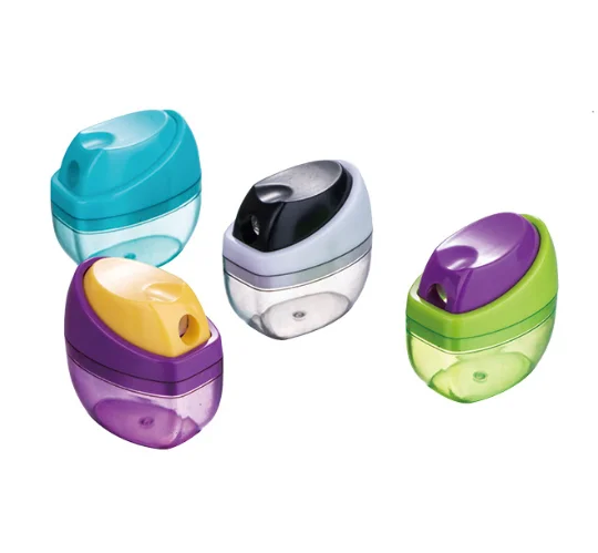 desktop student jumbo rubber color Top fancy cute School pencil sharpener with container