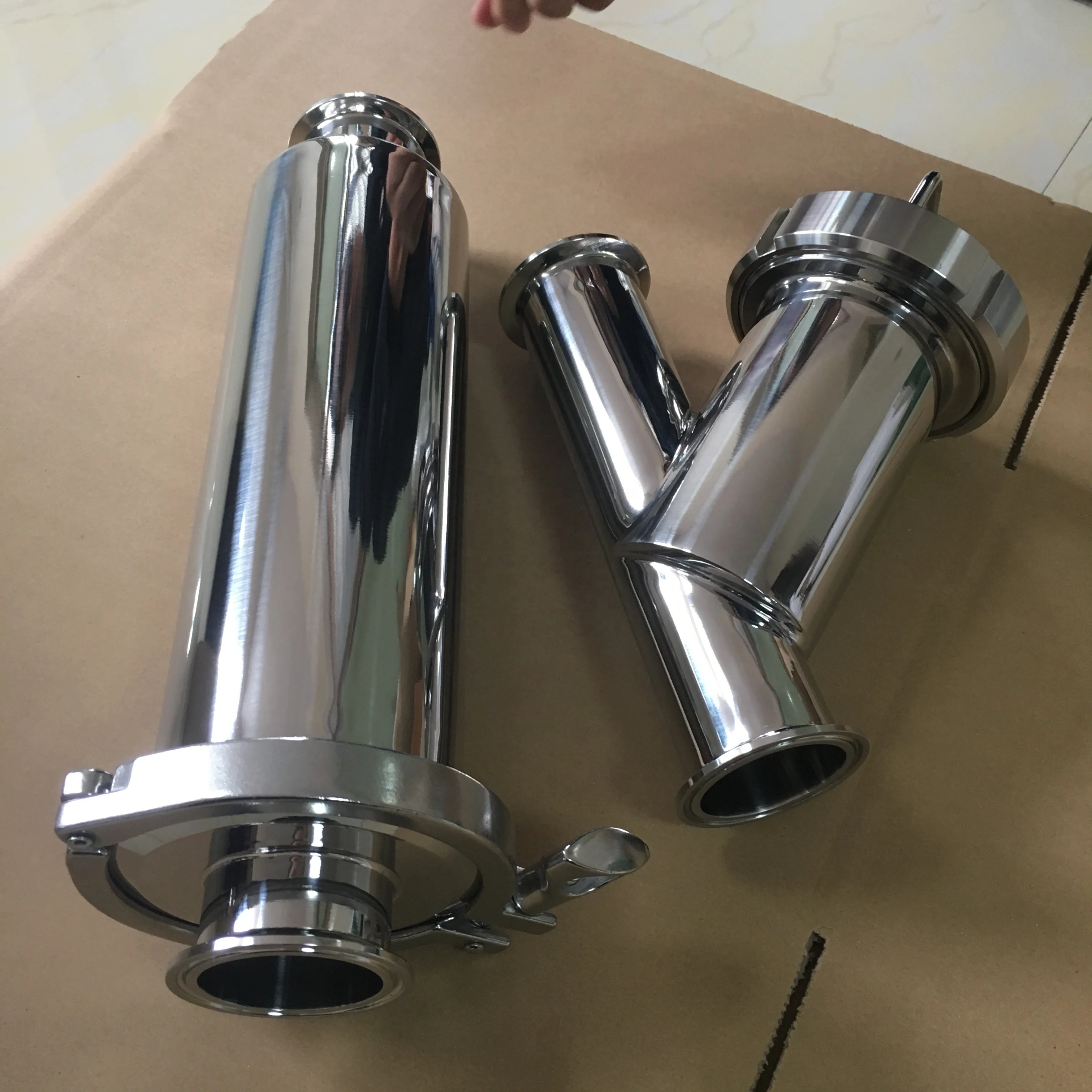DIN/3A/SMS Sanitary Stainless Steel Y-type Strainer/Filter with Tri Clamp Ferrule Connection