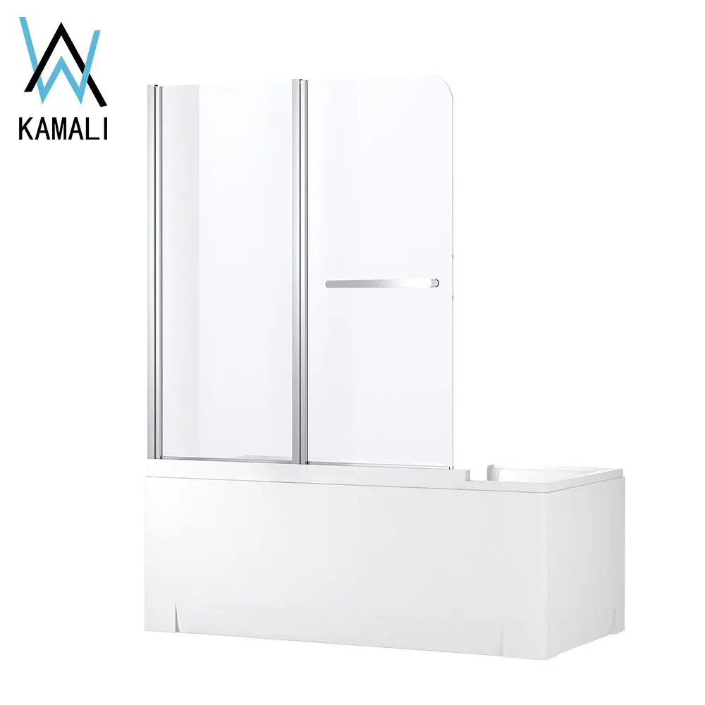 Foshan Kamali Best Price Customizable Frameless Tempered Glass Shower Door, Bathtub Frameless Glass Shower Screen