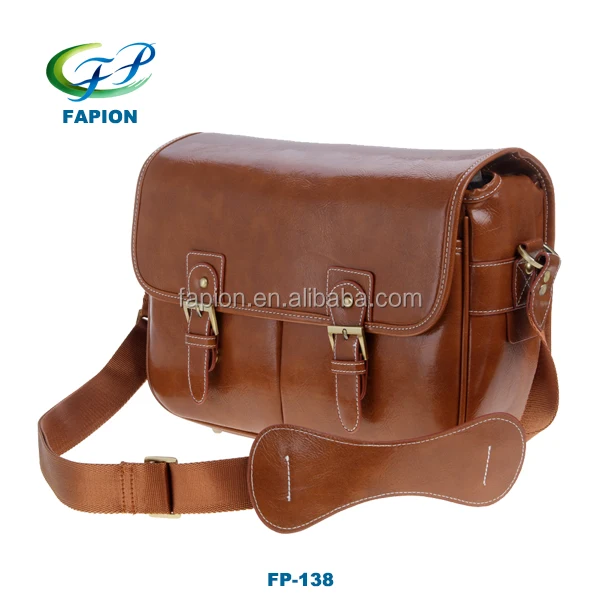 
Hot Portable PU leather Shoulder Dslr Camera Bag messenger bags for men 
