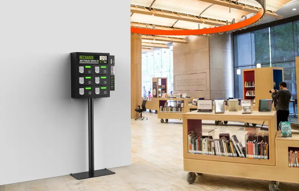 New Design Coin-Operated Secured Charging Locker with 6pcs Locker for Club, Bar, Lounges, Trade shows