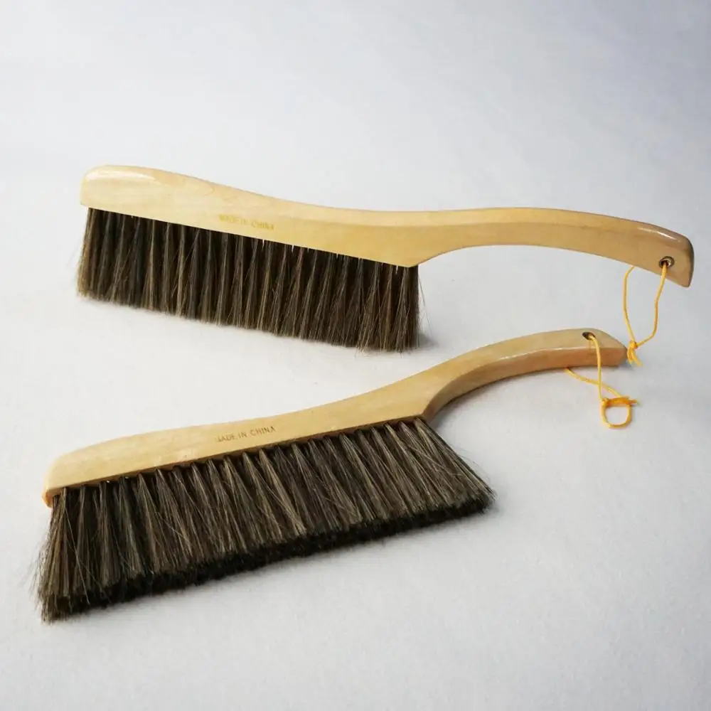 horsehair wooden handle counter brush wood duster