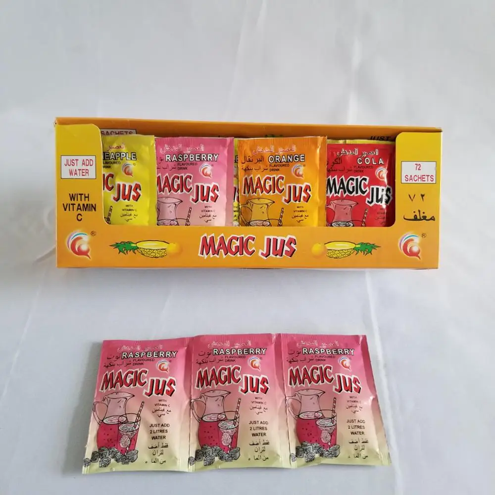 instant fruit flavored Concentrate juice drink powder 5g add 2 litres powder drink sachets factory