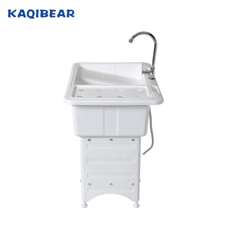 
Plastic laundry tub wash sink with a washboard 