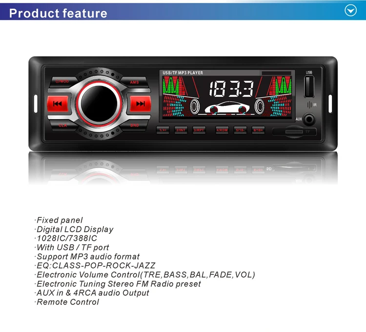 car tape with /FM radio/USB/SD