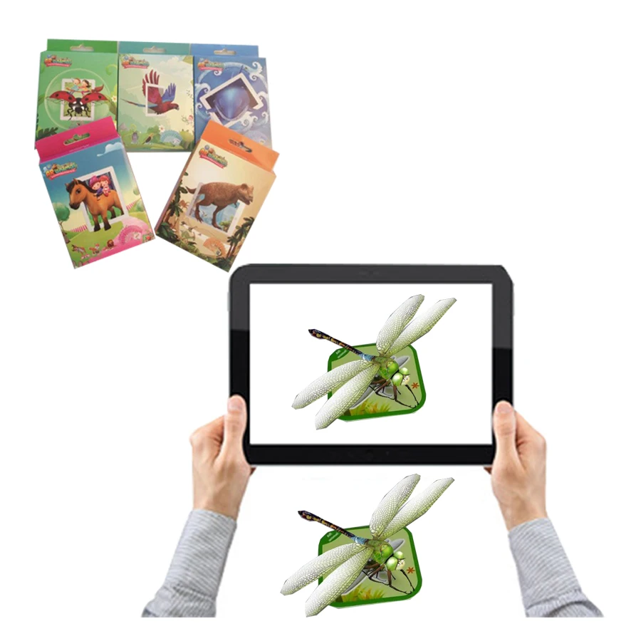 High quality AR 4D flash card new for kids smart learning
