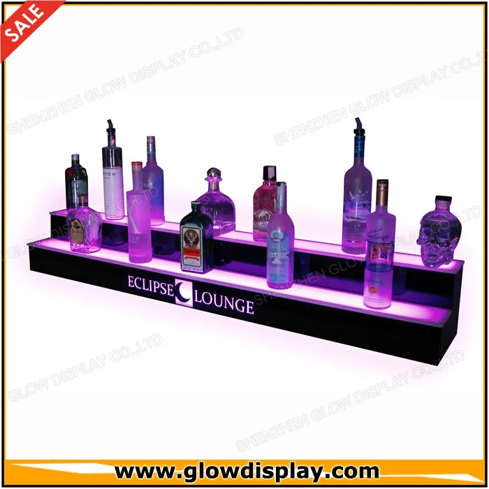 Bar Back Glowing LED Lighted Liquor Bottle Display Stand for nightclub bar lounge