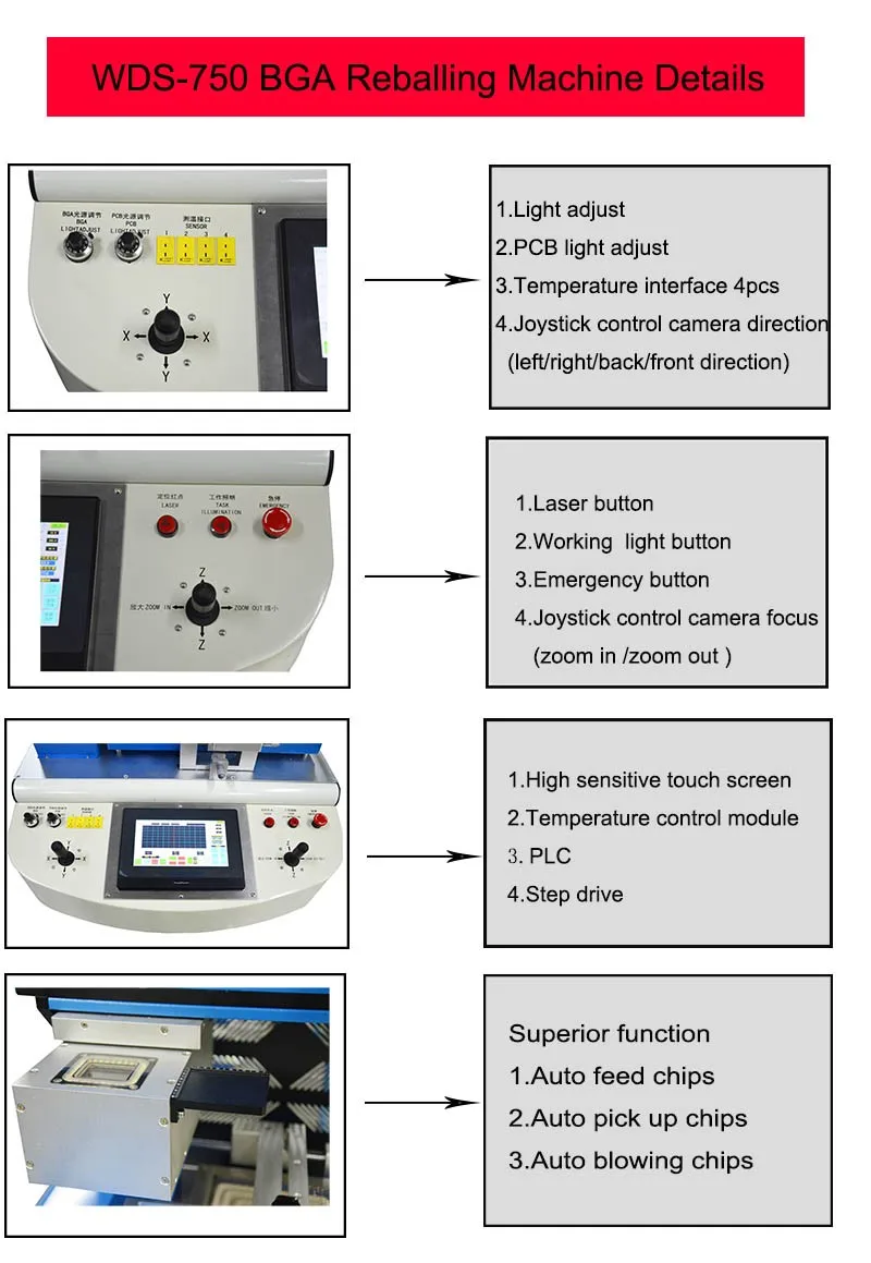 Automatic bga rework station WDS-750 professional chipset repair machine for laptop/computer/macbook