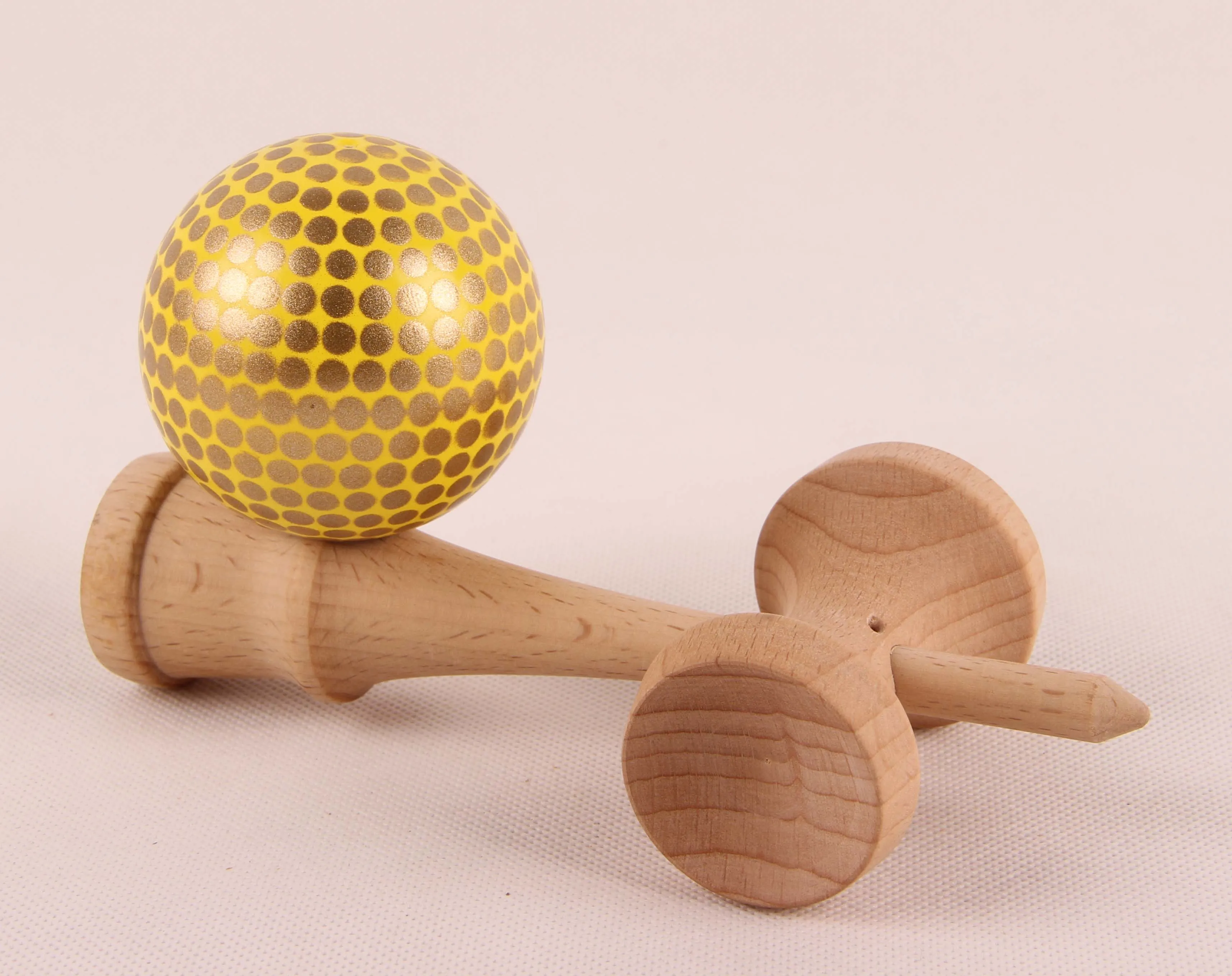 High Quality Golden Golf Wooden Kendama Toy
