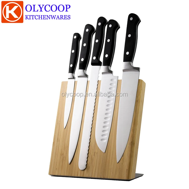 Natural Bamboo wood Magnetic Kitchen Knife display stand