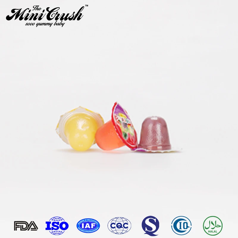 15g plastic clear mini jelly cup fresh real fruit shaped gummy jelly candy