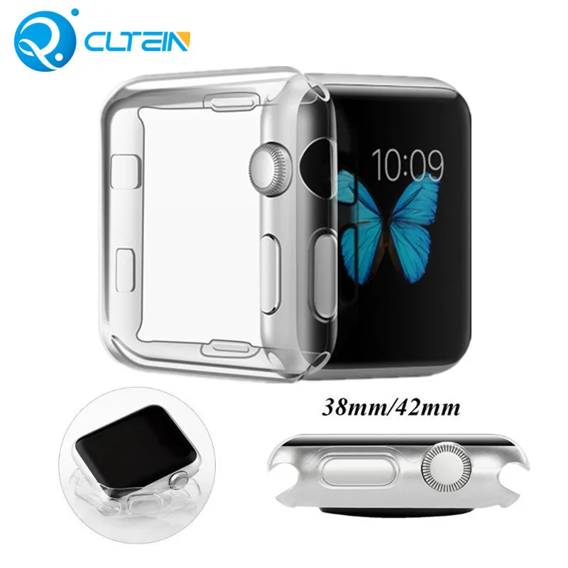 Wholesale 38mm 42mm Full Protective Soft Tpu watch Case Cover for men glass screen protector for Apple Watch Serial 1 2 3